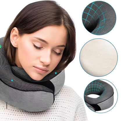 Memory Foam Travel Neck Pillow U-Shaped Pillow Snail Style Travel Neck Support Portable Adjustable Soft Noon Break Sleep Pillows